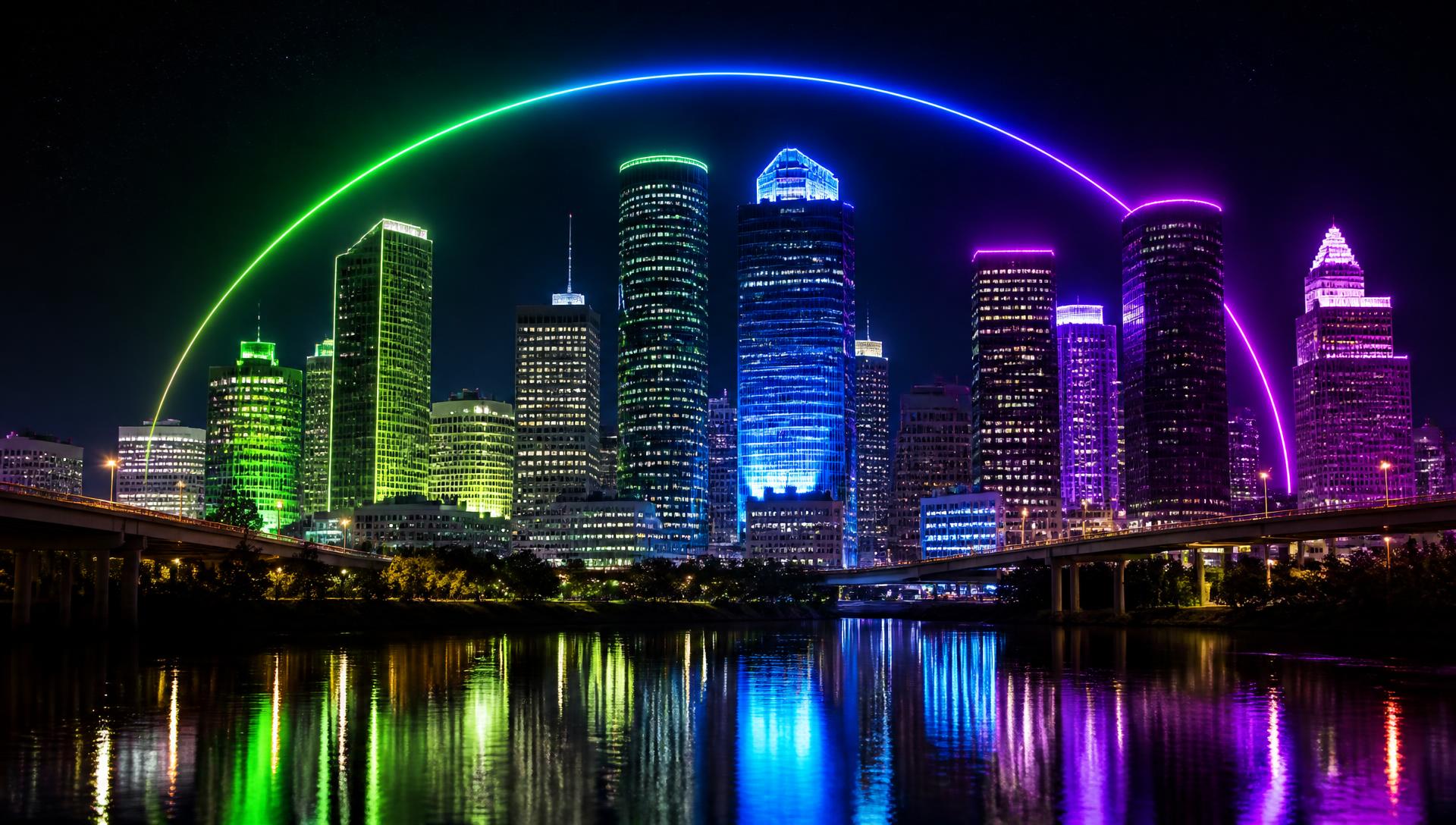 Houston skyline at night